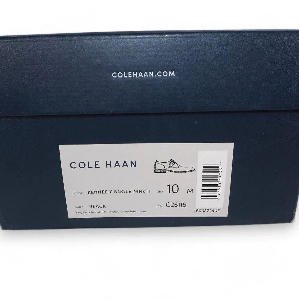 Cole Haan Kennedy Grand OS Single Monk‎ Strap Oxfords Black C26115 Men's 10M